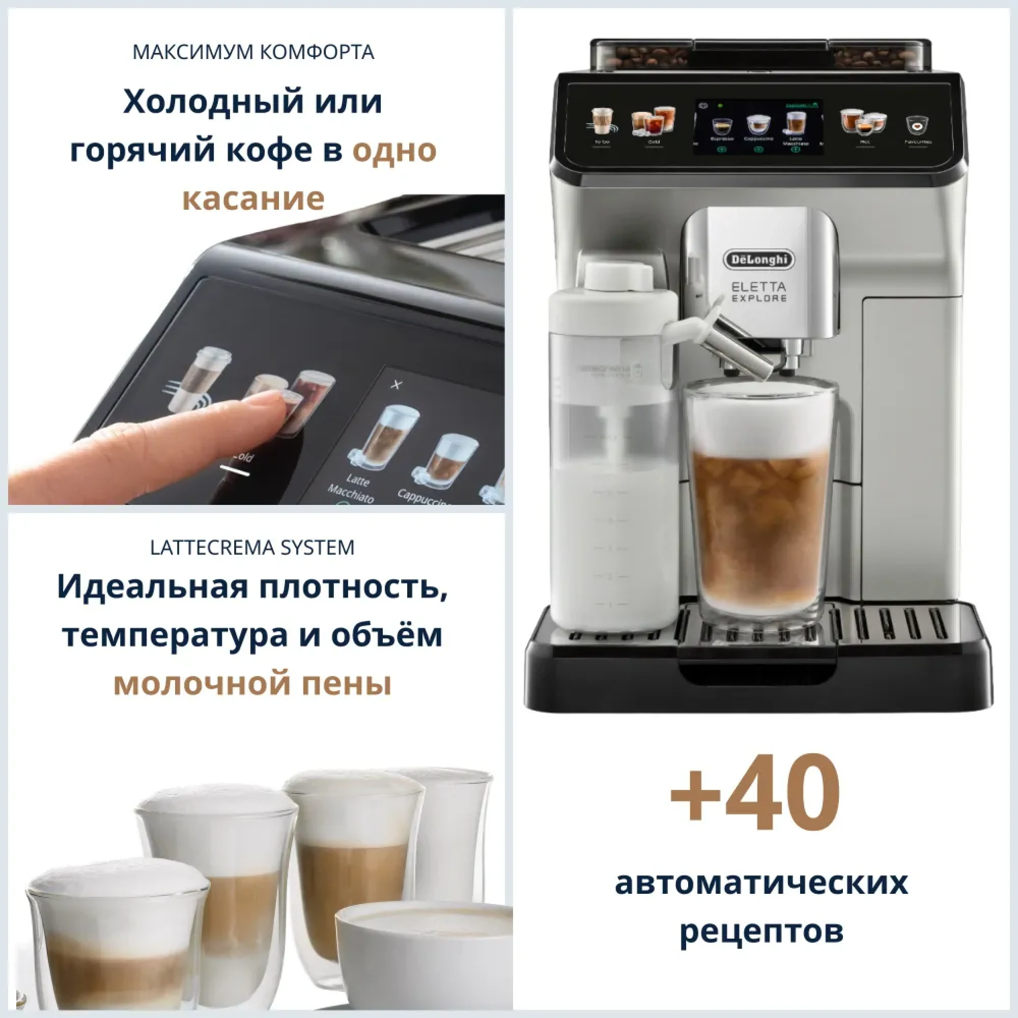 Автоматическая кофемашина DeLonghi Eletta Explore ECAM450.55.S фото-4 Автоматическая кофемашина DeLonghi Eletta Explore ECAM450.55.S фото-4