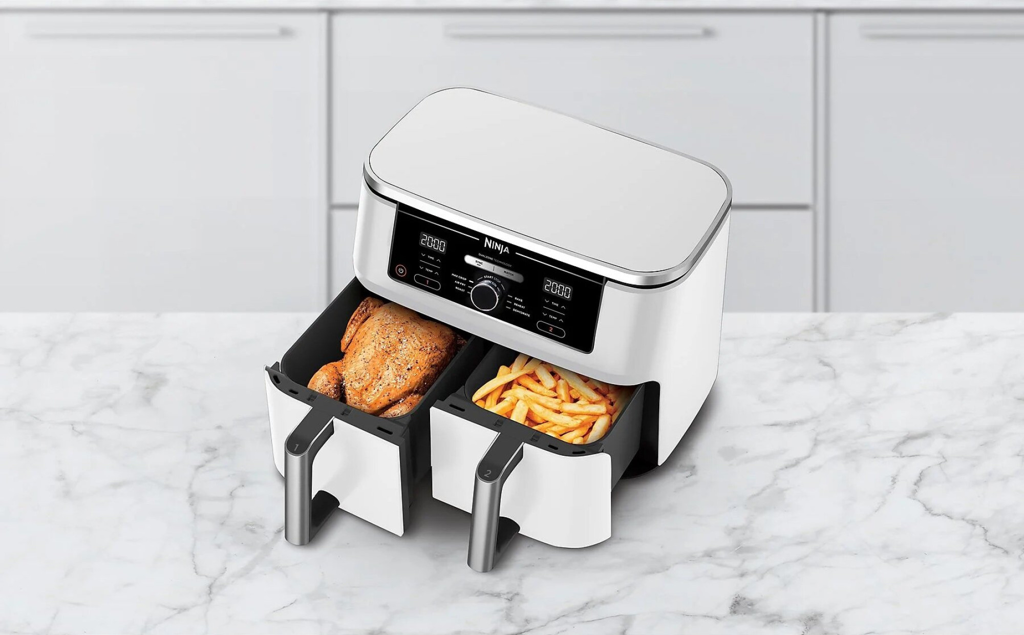 Аэрофритюрница Ninja Air Fryer Dual zone AF400EUWH фото-4 Аэрофритюрница Ninja Air Fryer Dual zone AF400EUWH фото-4